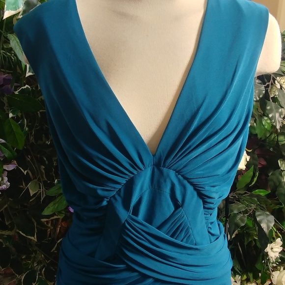 COMFY STRETCHY LONG DRESS BY JADORE SZ14 TEAL - Picture 4 of 7